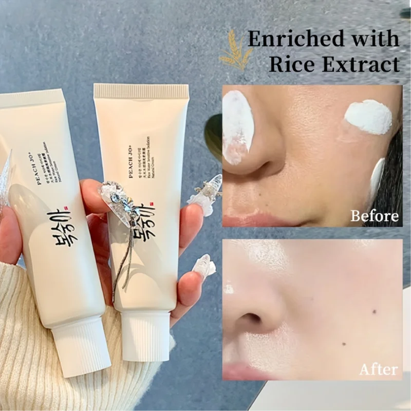 Korean Rice Extract Cream Moisturizer Tone Up Cream Conceals Imperfections Lightweight Face Base Improve Dullness Glowing Skin