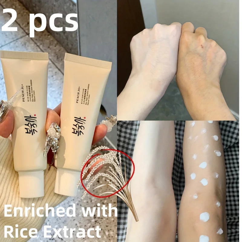 Korean Rice Extract Cream Moisturizer Tone Up Cream Conceals Imperfections Lightweight Face Base Improve Dullness Glowing Skin
